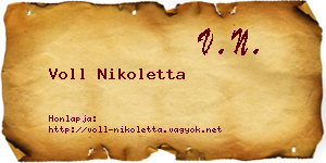 Voll Nikoletta névjegykártya
